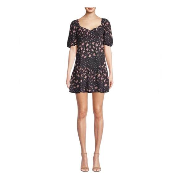 BETSEY JOHNSON Rosie Polka Dot Puff-Sleeve Dress - Picture 1 of 10
